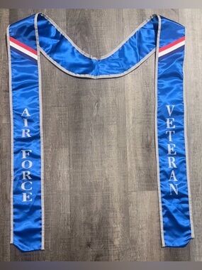 Blue “Air Force Veteran” Graduation Stole